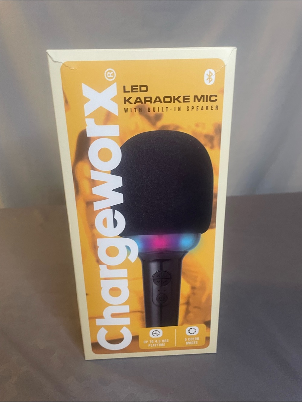 Chargeworx LED Karaoke Mic with Built-In Speaker - Black